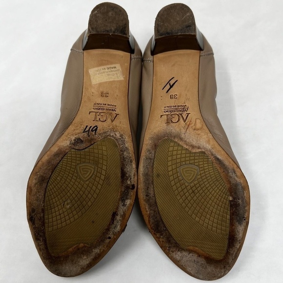 AGL Attilio Giusti Leombruni Snaffle Leather Pump Sz 38 / US 7.5 Snake Beige - Picture 10 of 11